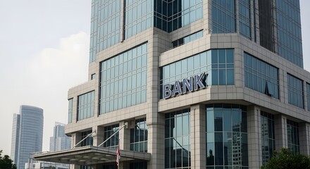Modern Bank Building Exterior Architecture Photograph