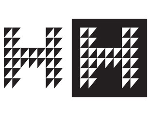 Abstract H monogram made of upward-pointing arrows. Modern and dynamic logo symbolizing growth and direction.