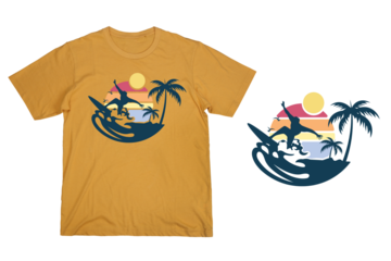 Surfer Silhouette Graphic T-shirt Design