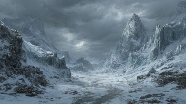 snow covered mountains