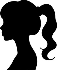 Woman Hairstyle Silhouette Vector, Female Hair Silhouette Design, Woman Haircut Vector Art, Stylish Woman Hair Outline, Beauty Hair Silhouette Art, Woman Hair Profile Vector, Elegant Hair Silhouette D
