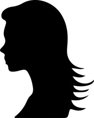 Woman Hairstyle Silhouette Vector, Female Hair Silhouette Design, Woman Haircut Vector Art, Stylish Woman Hair Outline, Beauty Hair Silhouette Art, Woman Hair Profile Vector, Elegant Hair Silhouette D