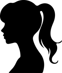 Woman Hairstyle Silhouette Vector, Female Hair Silhouette Design, Woman Haircut Vector Art, Stylish Woman Hair Outline, Beauty Hair Silhouette Art, Woman Hair Profile Vector, Elegant Hair Silhouette D
