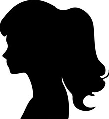 Woman Hairstyle Silhouette Vector, Female Hair Silhouette Design, Woman Haircut Vector Art, Stylish Woman Hair Outline, Beauty Hair Silhouette Art, Woman Hair Profile Vector, Elegant Hair Silhouette D