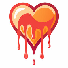 red heart with blood