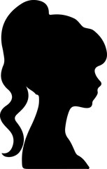 Woman Hairstyle Silhouette Vector, Female Hair Silhouette Design, Woman Haircut Vector Art, Stylish Woman Hair Outline, Beauty Hair Silhouette Art, Woman Hair Profile Vector, Elegant Hair Silhouette D