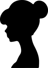Woman Hairstyle Silhouette Vector, Female Hair Silhouette Design, Woman Haircut Vector Art, Stylish Woman Hair Outline, Beauty Hair Silhouette Art, Woman Hair Profile Vector, Elegant Hair Silhouette D