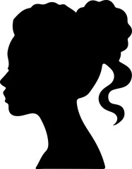 Woman Hairstyle Silhouette Vector, Female Hair Silhouette Design, Woman Haircut Vector Art, Stylish Woman Hair Outline, Beauty Hair Silhouette Art, Woman Hair Profile Vector, Elegant Hair Silhouette D