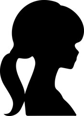 Woman Hairstyle Silhouette Vector, Female Hair Silhouette Design, Woman Haircut Vector Art, Stylish Woman Hair Outline, Beauty Hair Silhouette Art, Woman Hair Profile Vector, Elegant Hair Silhouette D
