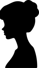 Woman Hairstyle Silhouette Vector, Female Hair Silhouette Design, Woman Haircut Vector Art, Stylish Woman Hair Outline, Beauty Hair Silhouette Art, Woman Hair Profile Vector, Elegant Hair Silhouette D