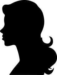 Woman Hairstyle Silhouette Vector, Female Hair Silhouette Design, Woman Haircut Vector Art, Stylish Woman Hair Outline, Beauty Hair Silhouette Art, Woman Hair Profile Vector, Elegant Hair Silhouette D