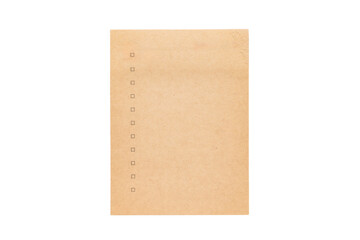 Fototapeta premium Kraft paper with checkbox list on white background, suitable for planning, tasks, and reminders