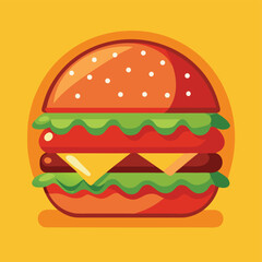 Delicious Double Cheeseburger A Juicy, Tasty Illustration