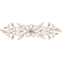 Warm light brown botanical-style page divider without background