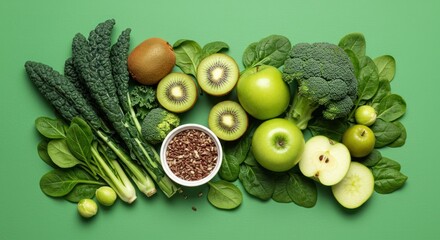 Assorted Green Fruits and Vegetables