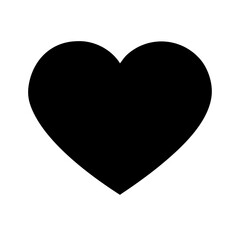 Solid black vector icon of a heart, symbolizing like, love, and positive emotion. Clean, bold design on a transparent background.