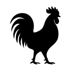 Cock silhouette standing side view 1
