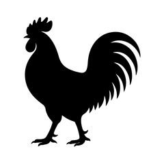 Cock silhouette walking side view