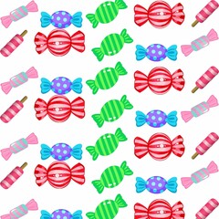 
Colorful Wrapped Candy Seamless Pattern