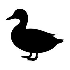 Duck silhouette standing side view 1