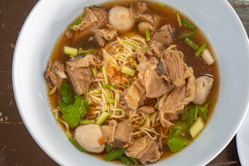 Soft and delicious stewed beef noodles