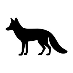 Fox silhouette standing side view 1