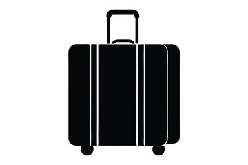 travel suitcase with wheels in-flat style modern Vector