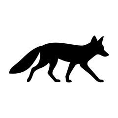 Fox silhouette walking side view
