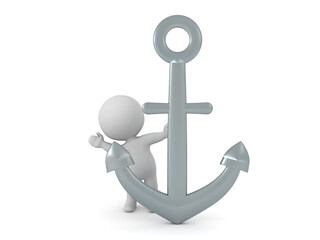 3D Character waving from behind an anchor