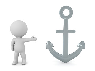 3D Character showing an anchor