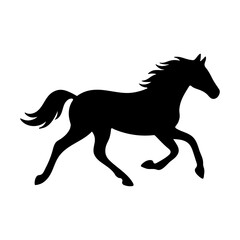 Horse silhouette running side view
