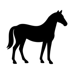 Horse silhouette standing side view