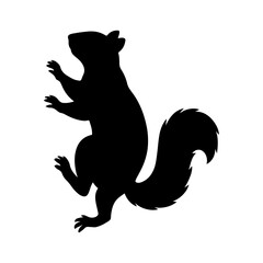 Squirrel silhouette climbing side view