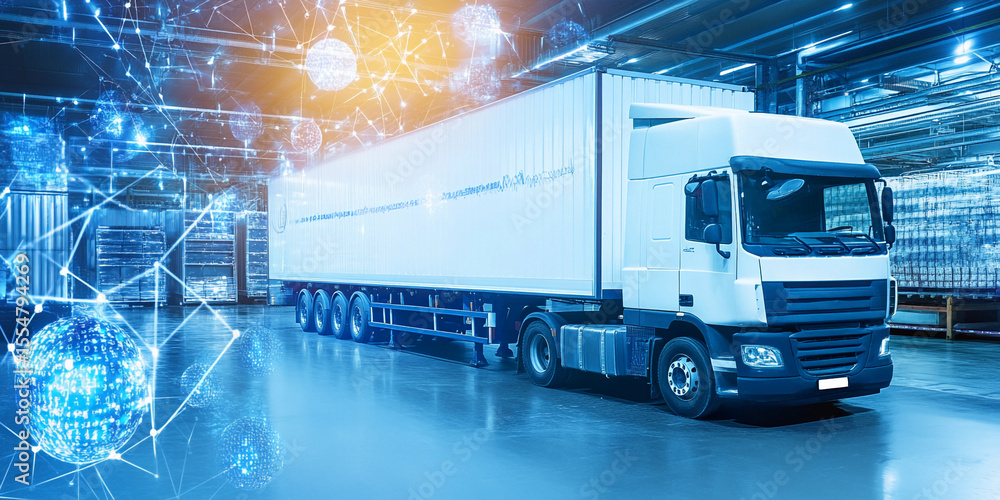 Poster cold supply chain management in modern logistics hub generative ai