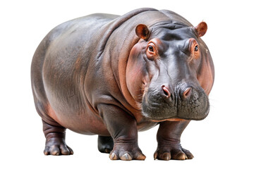 Obraz premium Hippopotamus animal with a white background.