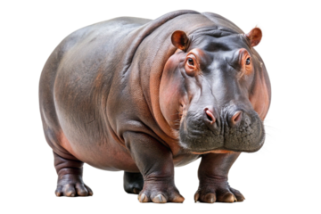 Hippopotamus animal with a white background.