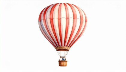 Hot air ballon isolated on white background