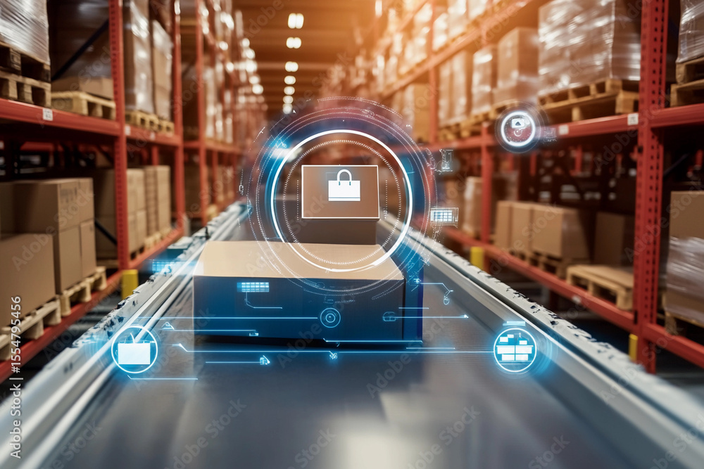 Poster smart warehouse technology enhancing inventory management generative ai