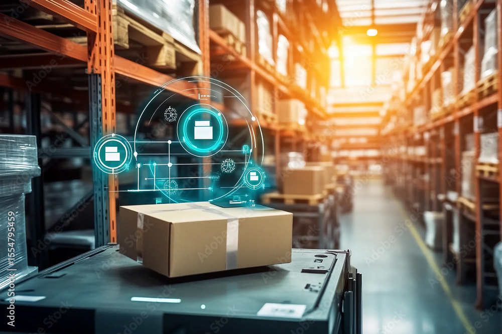 Poster smart warehouse technology enhancing inventory management generative ai