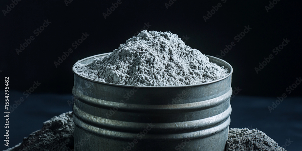 Poster high-quality uranium powder displayed in a metal container generative ai