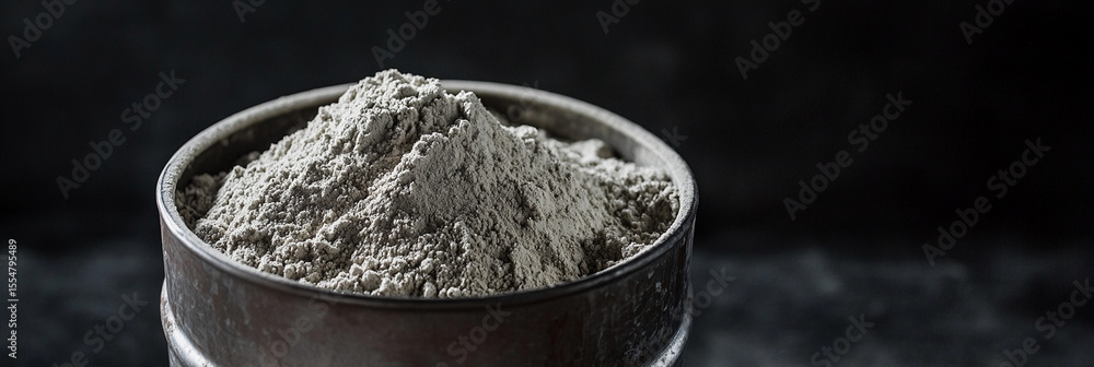 Aufkleber Uranium powder in a metal container displayed on a surface Generative AI