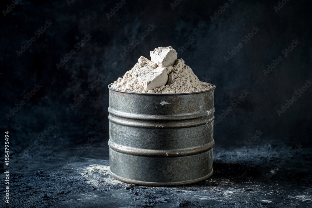 Aufkleber Uranium powder in a metallic container showcasing its texture Generative AI