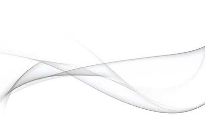 Obraz premium Abstract grey waves flow smoothly across a clean white background creating a sense of movement and ethereal elegance in this simple yet captivating design.