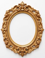 Elegant vintage gold ornate picture frame home decor photography studio front view art concept