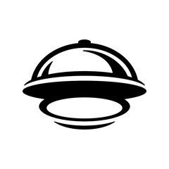 Cloche with dish serving icon. Restaurant symbol on white background vector illustration