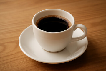 白いカップと木の温もり