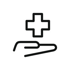 Medical care and health line icon, healthcare vector symbol with editable stroke