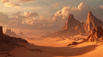 Naklejka premium sunset in the mountains