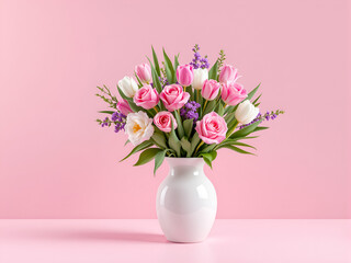 Obraz premium pink flowers in vase