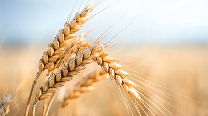 Golden wheat heads in a field